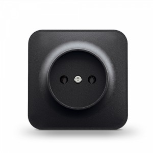 IP20 Розетка зовнішня одинарна чорний графіт VIDEX BINERA