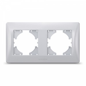 Рамка срібний шовк на 2 місця горизонтальна VIDEX BINERA