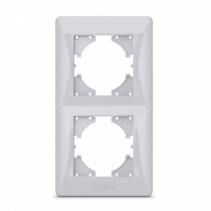 Рамка срібний шовк на 2 місця вертикальна VIDEX BINERA