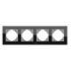 Рамка чорне скло на 4 місця горизонтальна VIDEX BINERA