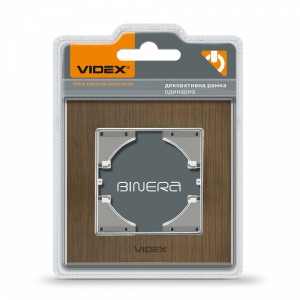 Рамка шоколадний алюміній одинарна горизонтальна VIDEX BINERA