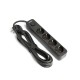 Мережевий подовжувач VIDEX ONCORD з/з 4п 3м (3x1.5мм) з кнопкою Black
