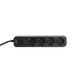 Мережевий подовжувач VIDEX ONCORD з/з 4п 3м (3x1.5мм) з кнопкою Black