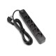 Мережевий подовжувач VIDEX ONCORD з/з 5п 3м (3x1.5мм) з кнопкою Black