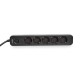 Мережевий подовжувач VIDEX ONCORD з/з 5п 3м (3x1.5мм) з кнопкою Black