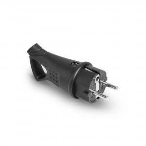 Вилка мережева IP44 з/з пряма 16A з ручкою чорна TITANUM STANDARD
