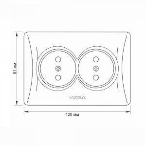 Розетка подвійна біла VIDEX BINERA