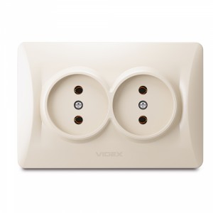 Розетка подвійна кремова VIDEX BINERA