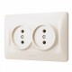 Розетка подвійна кремова VIDEX BINERA