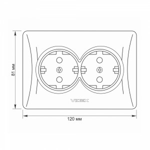 Розетка подвійна із заземленням біла VIDEX BINERA