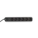 Мережевий подовжувач VIDEX ONCORD з/з 6п 3м (3x1.5мм) з кнопкою Black