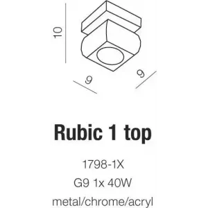 Кришталевий точковий світильник Azzardo Rubic 1 Top 1798-1X (AZ0489)