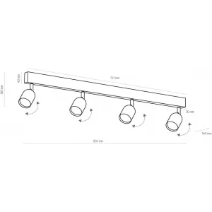 Спот з чотирма лампами TK LIGHTING 1021
