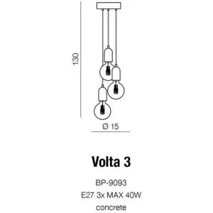 Люстра-підвіс Azzardo Volta 3 BP-9093 (AZ2385)
