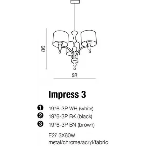 Люстра Azzardo Impress 3 1976-3P-WH (AZ1006)