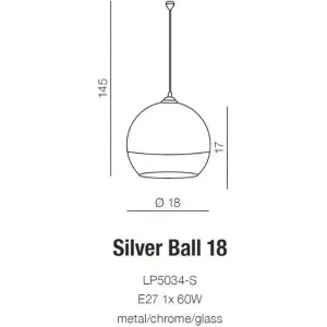 Люстра-підвіс Azzardo Silver Ball 18 (AZ0731)
