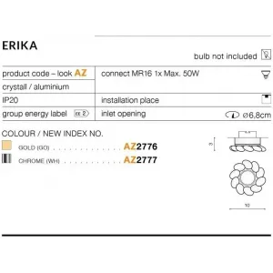 Кришталевий точковий світильник Azzardo AZ2777 Erika