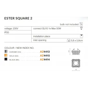 Точковий врізний світильник Azzardo AZ4415 ESTER S 2 GO
