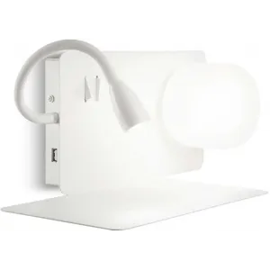 Бра з лампою для читання Ideal lux Book-1 AP2 Bianco (174792)