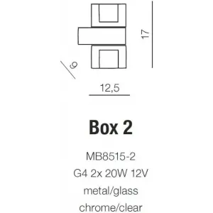 Кришталеве бра Azzardo Box 2 MB8515-2 (AZ0035)