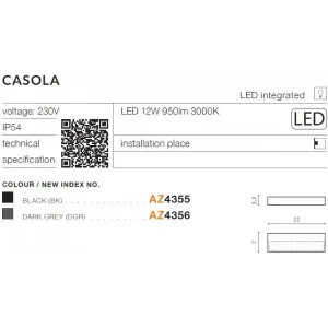Вуличне підсвічування фасаду Azzardo AZ4356 CASOLA DGR