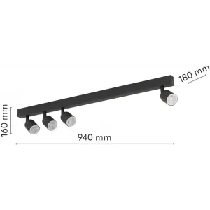 Спот з чотирма лампами TK Lighting TOP BLACK 4761