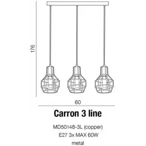 Люстра-підвіс Azzardo Carron 3 line MD50148-3L (AZ2141)