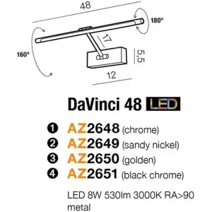 Підсвітка для картин і дзеркал Azzardo AZ2650 Davinci 48