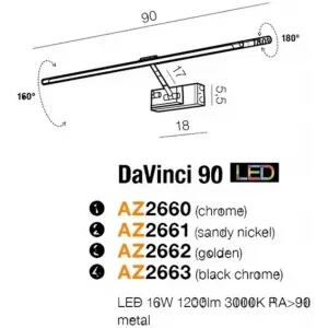 Підсвітка для картин і дзеркал Azzardo AZ2661 Davinci 90