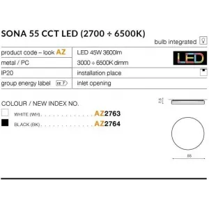 Стельовий світильник Azzardo AZ2763 Sona 55 CCT