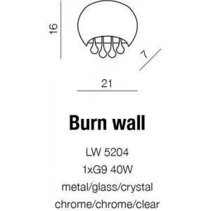 Бра декоративне Azzardo Burn Wall LW-5204 (AZ0911)