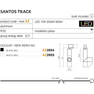 Трековий світильник Azzardo AZ2925 Santos track