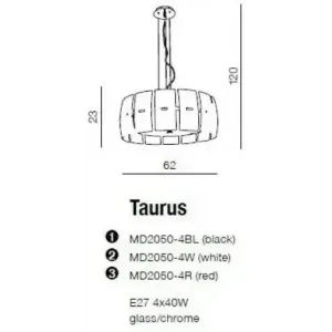 Люстра сучасна Azzardo Taurus MD2050-4R (AZ0162)