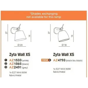 Бра декоративне Azzardo AZ4793 ZYTA WALL XS BK ZABK