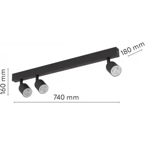 Спот з трьома лампами TK Lighting TOP BLACK 4762