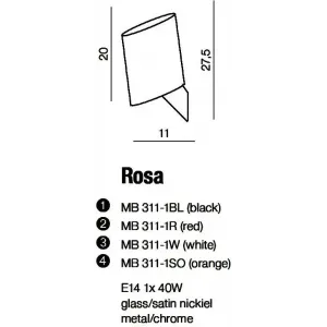 Бра декоративне Azzardo Rosa MB311-1BL (AZ0144)