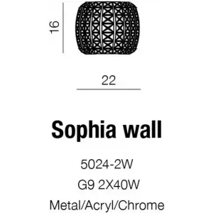 Кришталеве бра Azzardo Sophia Wall 5024-2W (AZ2520)
