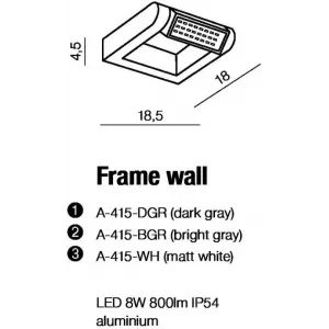 Вулична підсвітка фасаду Azzardo Frame Wall A-415-WH (AZ2134)