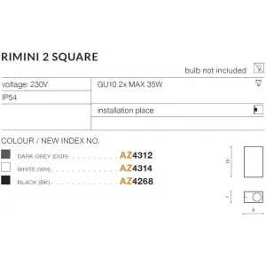 Вуличне підсвічування фасаду Azzardo AZ4314 RIMINI 2 SQUARE WH