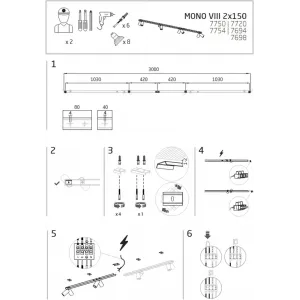 Спот-система Nowodvorski 7750 MONO VIII 2X150 WHITE PL