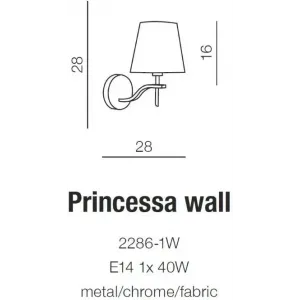 Бра декоративне Azzardo Princessa Wall 2286-1W (AZ0723)