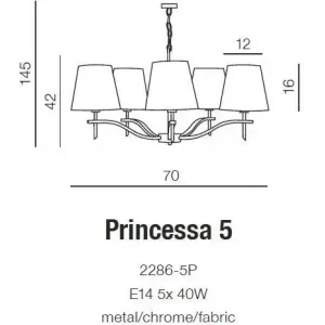 Люстра Azzardo Princessa 5 2286-5P (AZ0724)