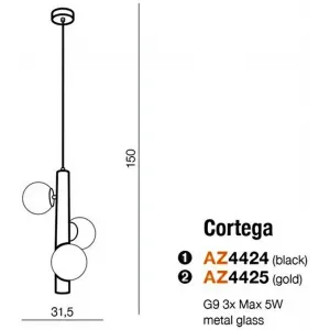 Підвіс Azzardo AZ4424 CORTEGA BK