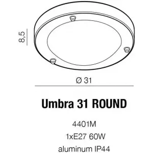 Стельовий світильник Azzardo Umbra 31 Round 4401M (AZ1597)