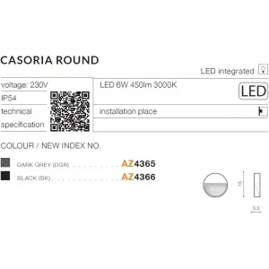 Вулична підсвітка фасаду Azzardo AZ4365 CASORIA R DGR