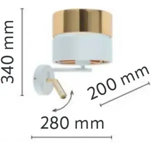 Бра з лампою для читання TK Lighting HILTON GOLD 5361