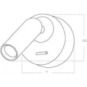 Бра спрямованого світла AZZARDO AZ5628 LUGANO ROUND WALL BK