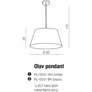 Люстра-підвіс Azzardo Olav Pendant PL-15031-BK (AZ1392)
