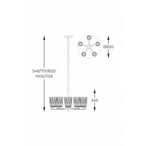 Люстра ZUMA LINE P0590-05B-V7AC TAZZA
