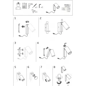Бра спрямованого світла Nowodvorski 7781 MONO KINKIET I SOLID BRASS Z PRZEWODEM PL
